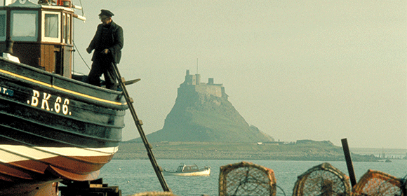 A fisherman at work on Holy Island